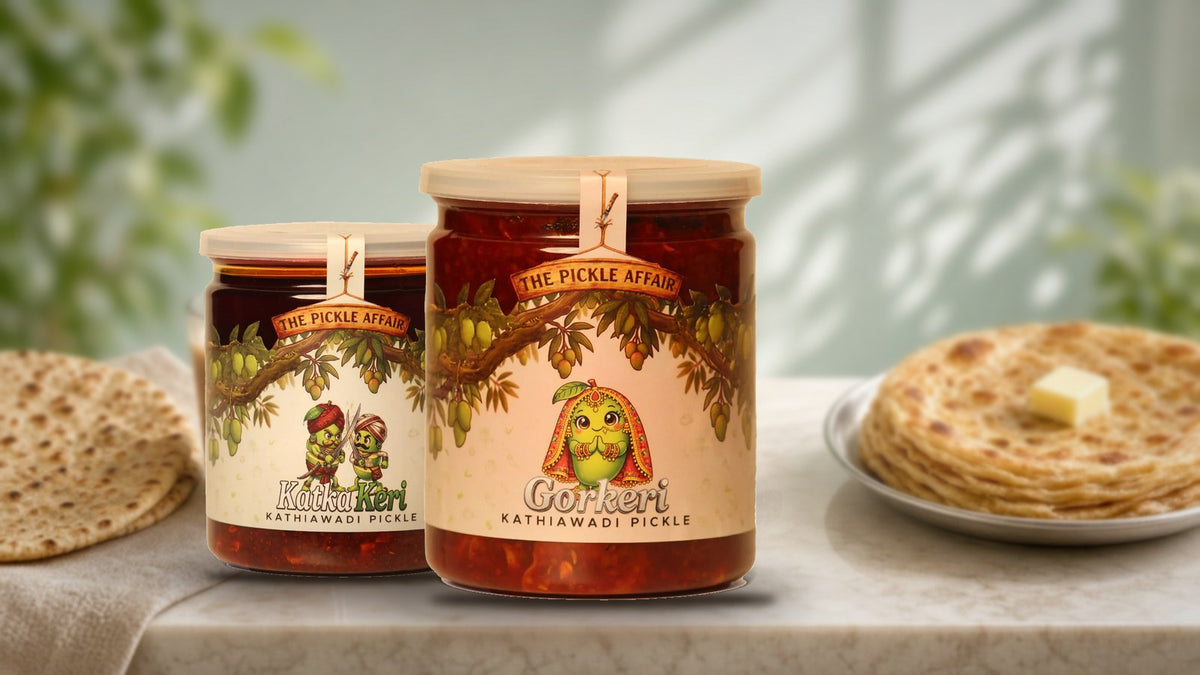 Gor Keri with Rotli: How Gujarati Homes Eat Jaggery Mango Pickle - Focus Keyword: gor keri with rotli